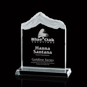 Starfire Crystal Award with Carved Layered Snow-Cap Peak