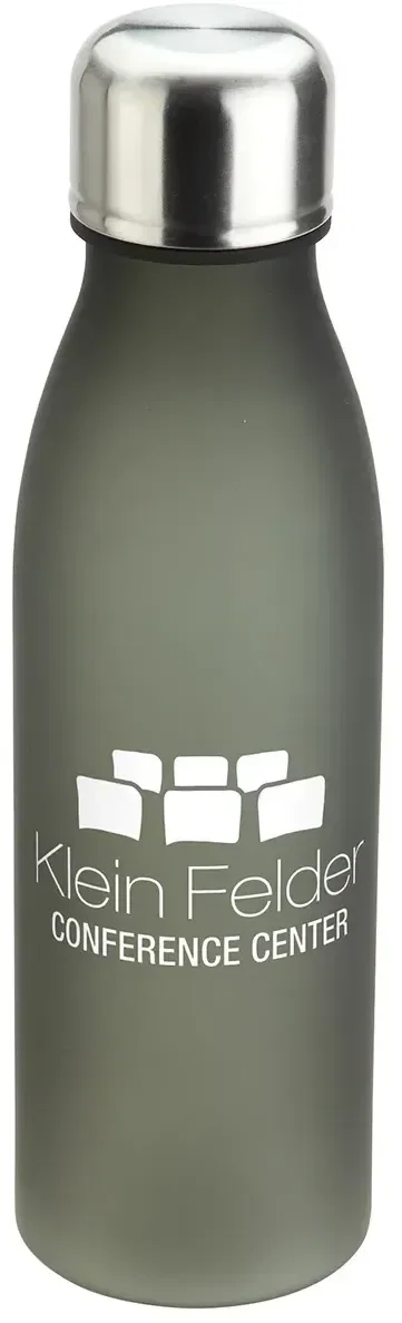 Branded Everglade frosted Tritan bottle, side view of the promotional custom drinkware