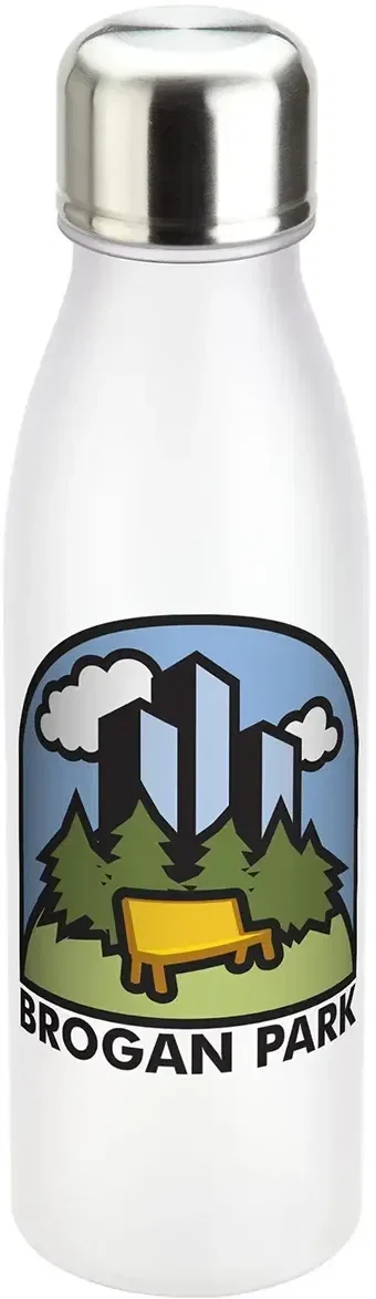 Custom logo Everglade 24 oz shatter-resistant water bottle, detail of the frosted body