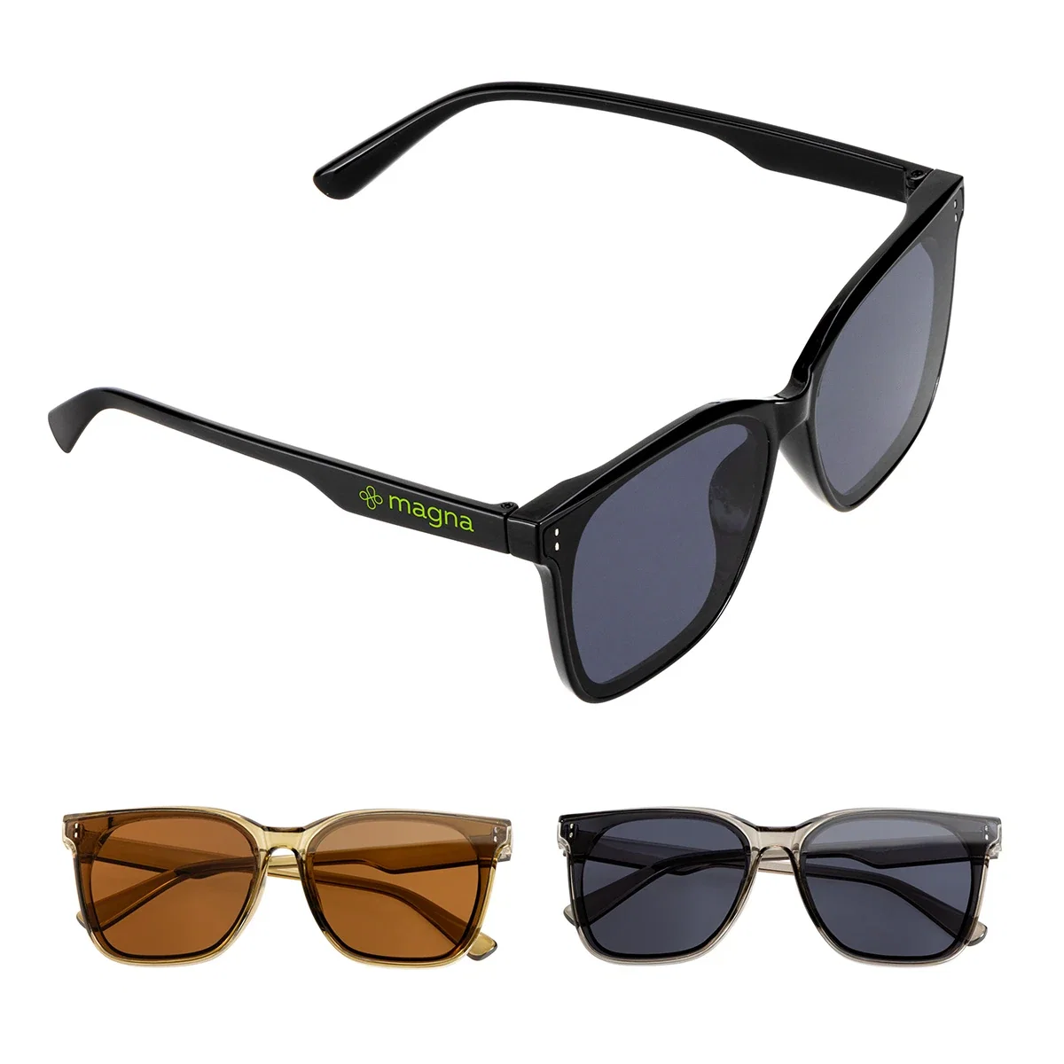 Custom Everglades Sunglasses, front view of the branded sunglasses
