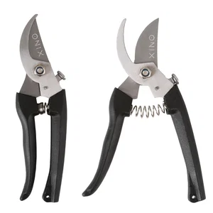 Stainless Steel Garden Pruner Snips, 7" Length, Locking Mechanism