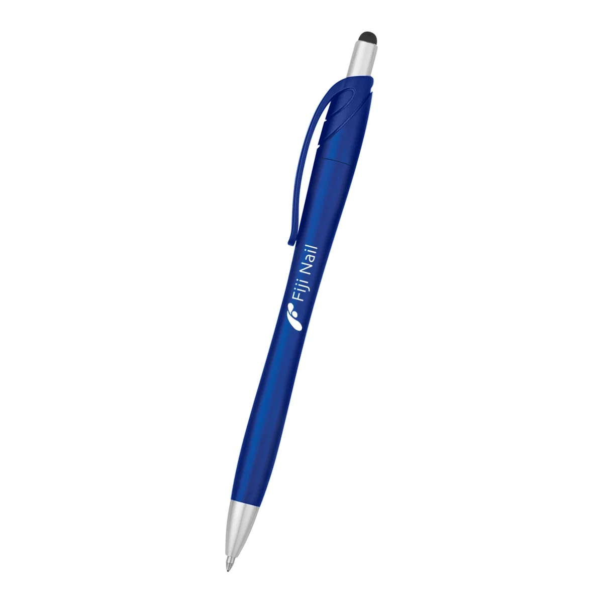 Stylus pen with silver trim measuring nearly six inches long