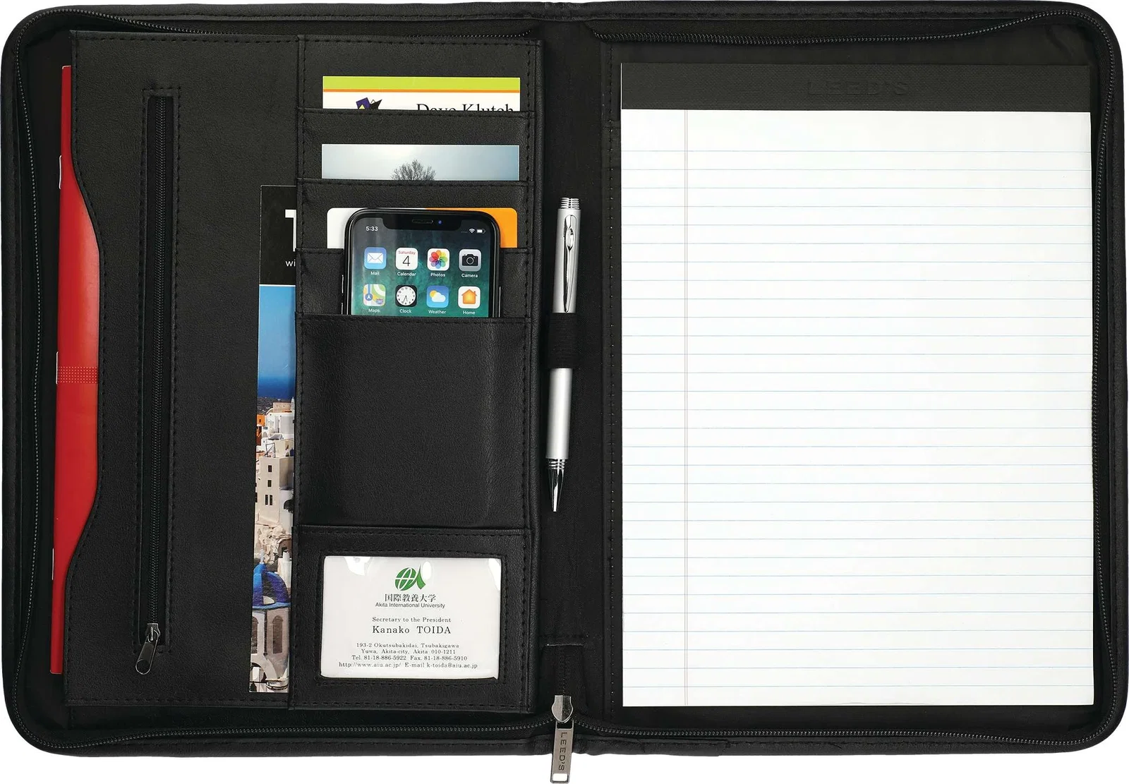 xecutive DuraHyde Zippered Padfolio with FSC® Mix Paper — view 8
