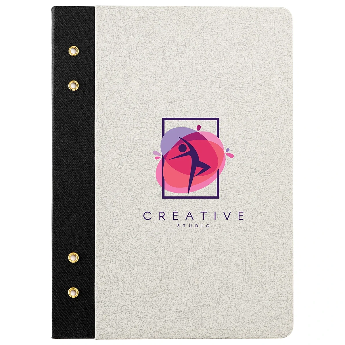 Executive FSC® Journal in white, straight-on cover view showing the customizable logo imprint area