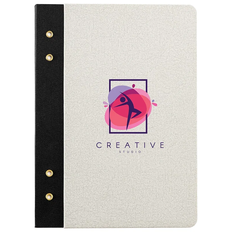 Executive FSC® Journal in white, straight-on cover view showing the customizable logo imprint area