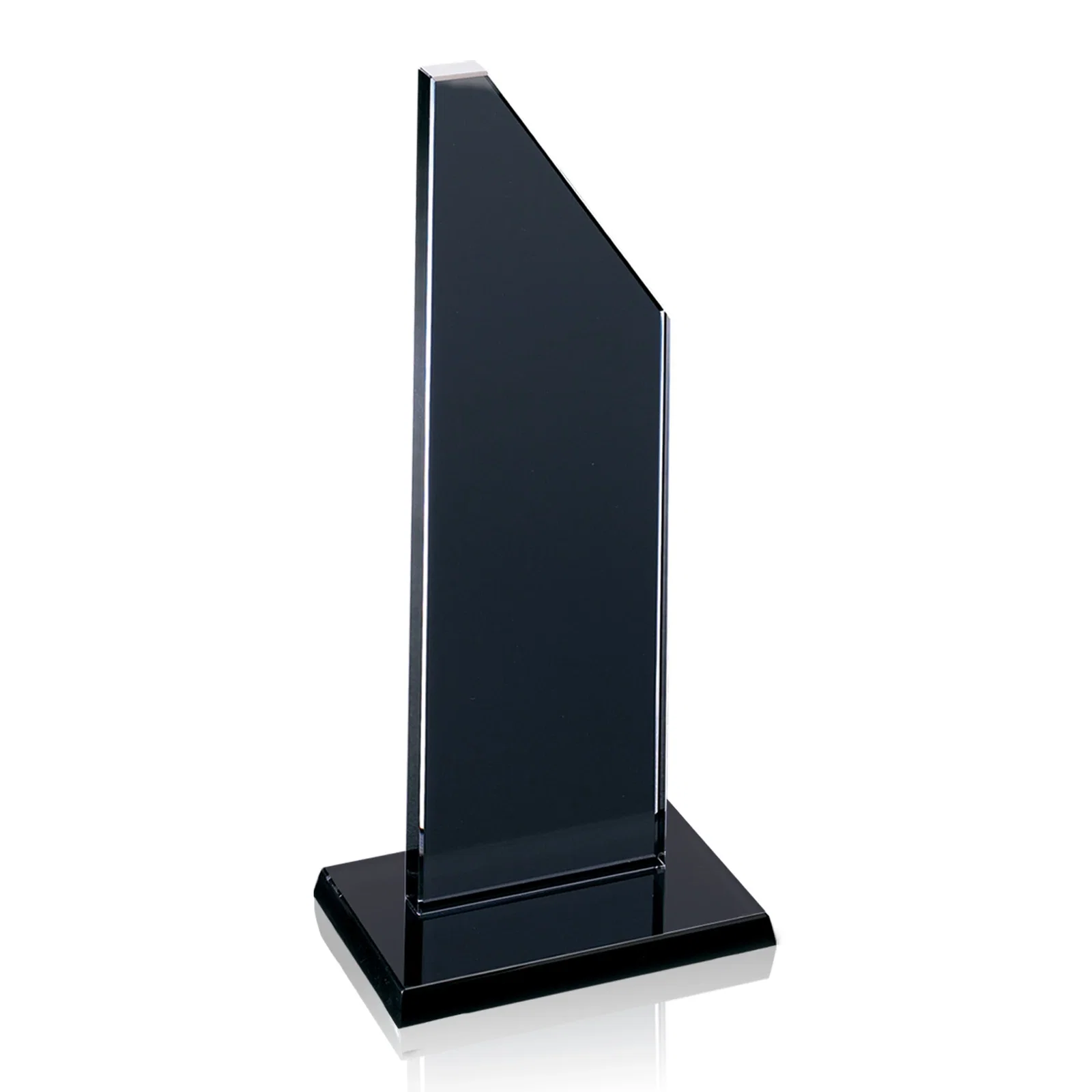 Personalized Starfire Crystal Executive Tower With a Clipped Corner for corporate award ceremonies