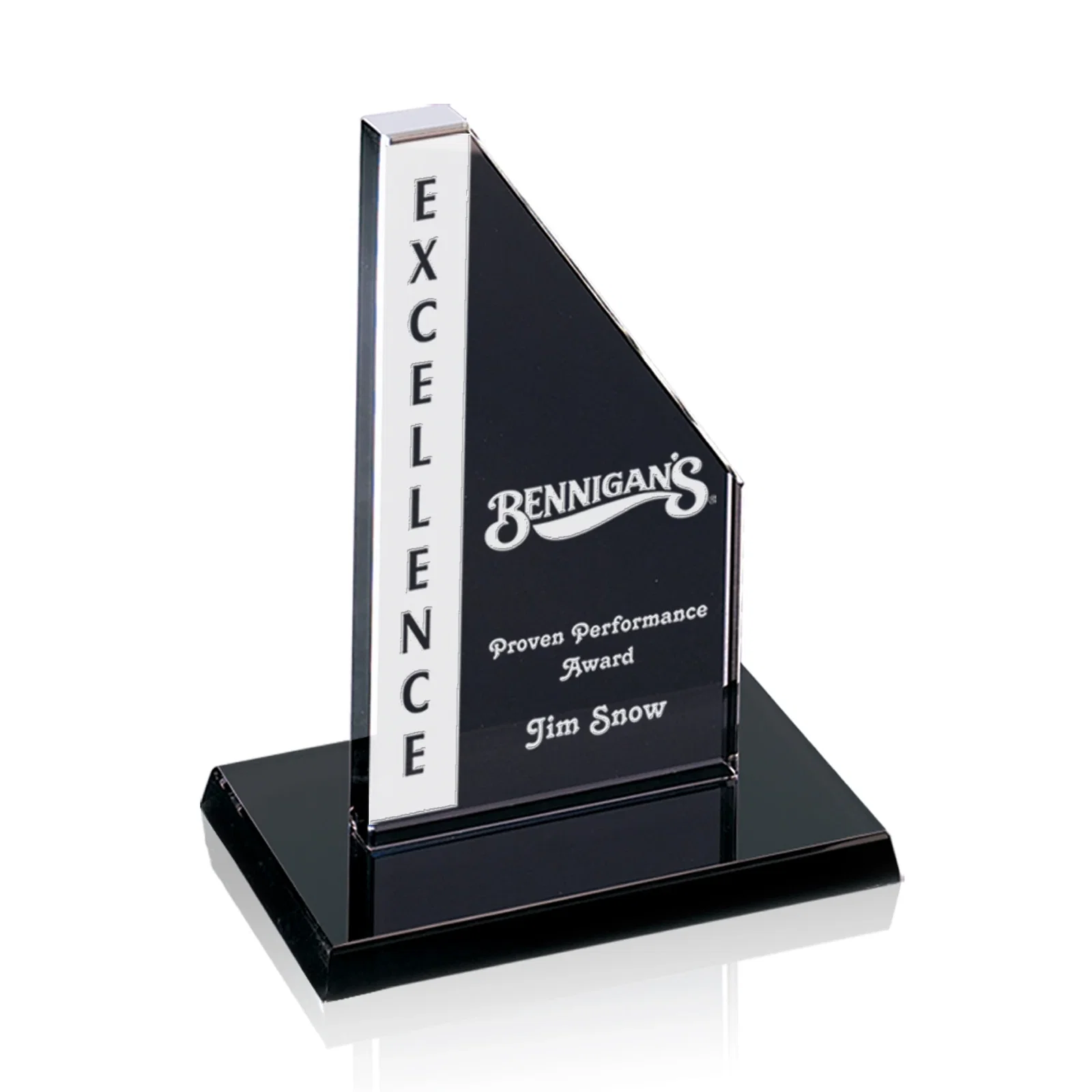 Custom Starfire Crystal Executive Tower With a Clipped Corner for team milestone celebrations