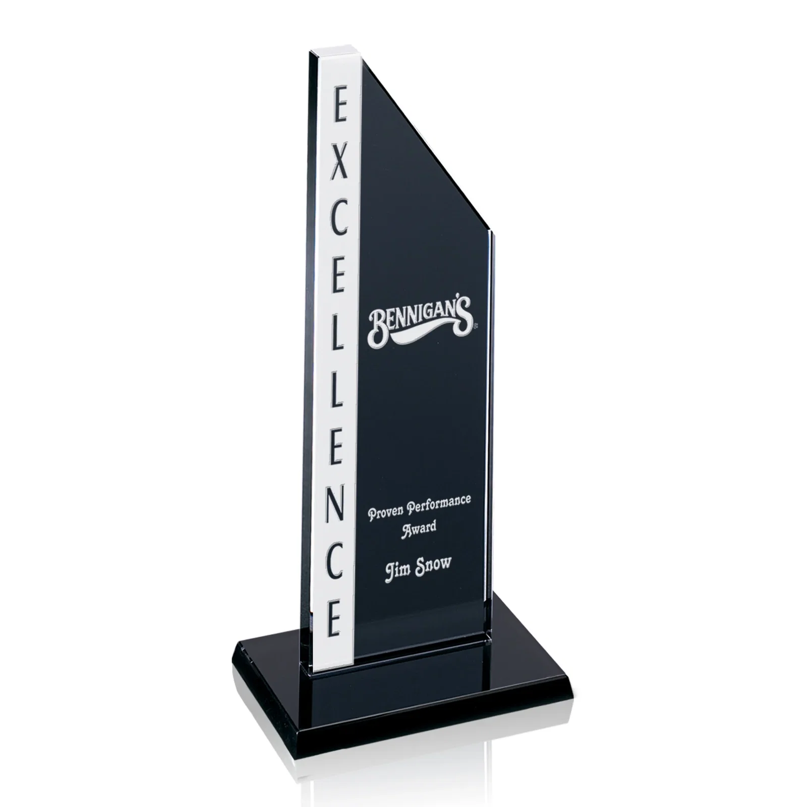 Custom Starfire Crystal Executive Tower With a Clipped Corner for graduation ceremonies