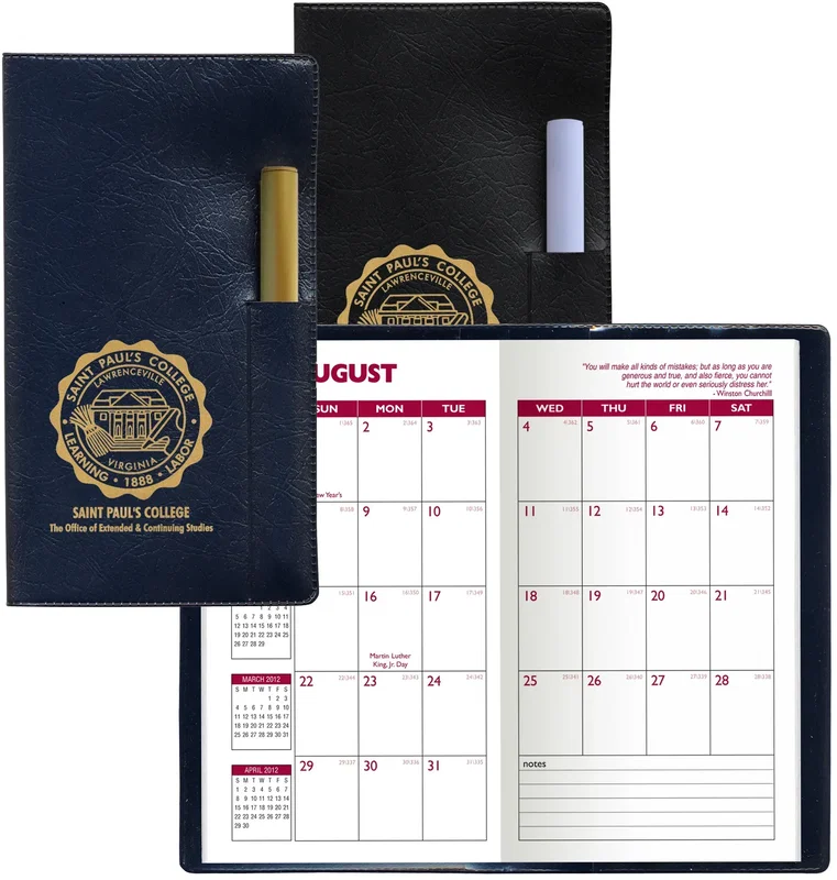 Personalized Academic Pocket Planner with Pen Split-cover — view 2