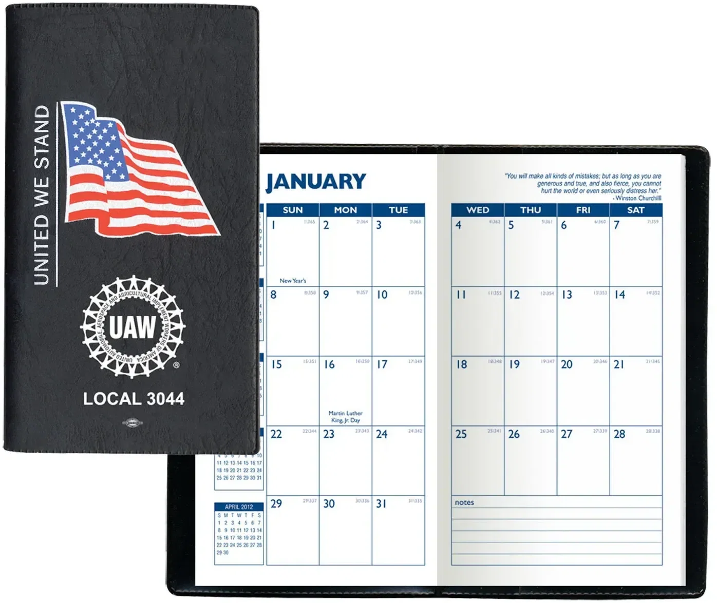 Personalized Executive Monthly Planner (with Pre-Printed Flag and Vinyl Cover) — view 2