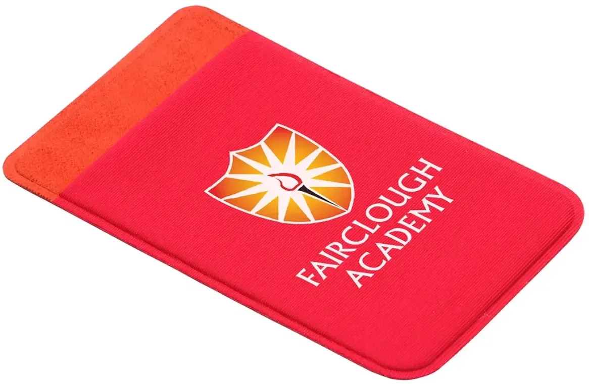 Promotional Expandable Lycra phone wallet shown in a color option, branded giveaway