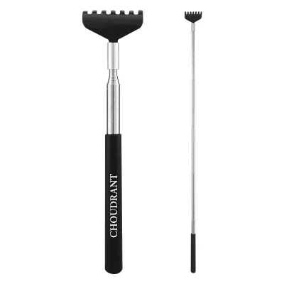 Extendable back scratcher shown collapsed at its shortest length