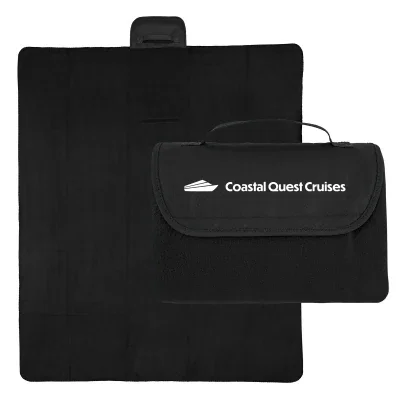Charcoal colorway of the roll-up throw seen from the front