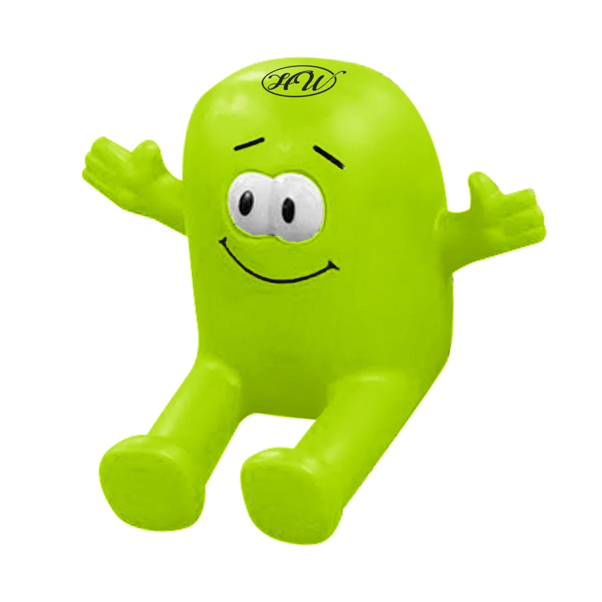 Character face detail with bulging eyes on the squeeze toy