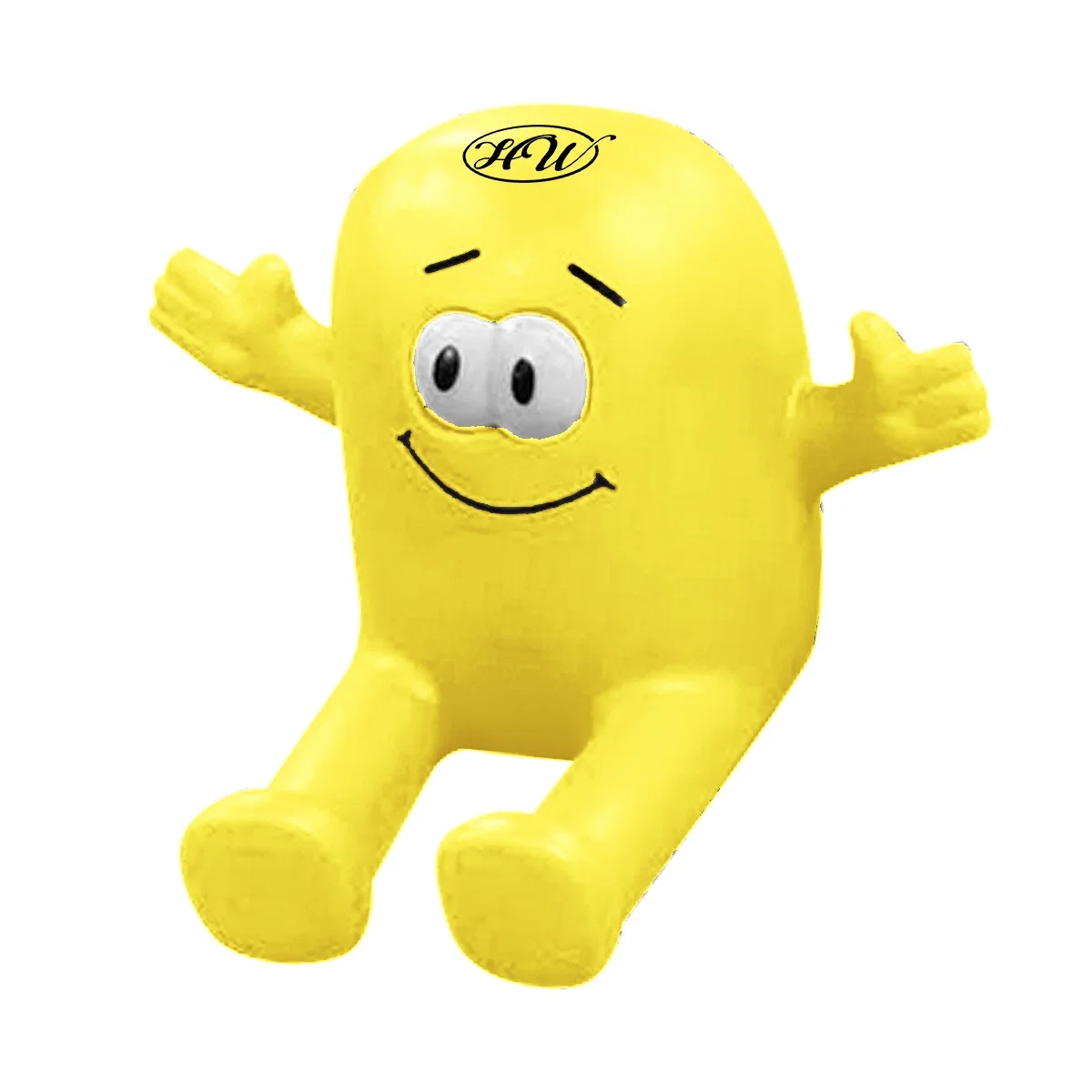 Blue version of the novelty stress reliever seen from the front