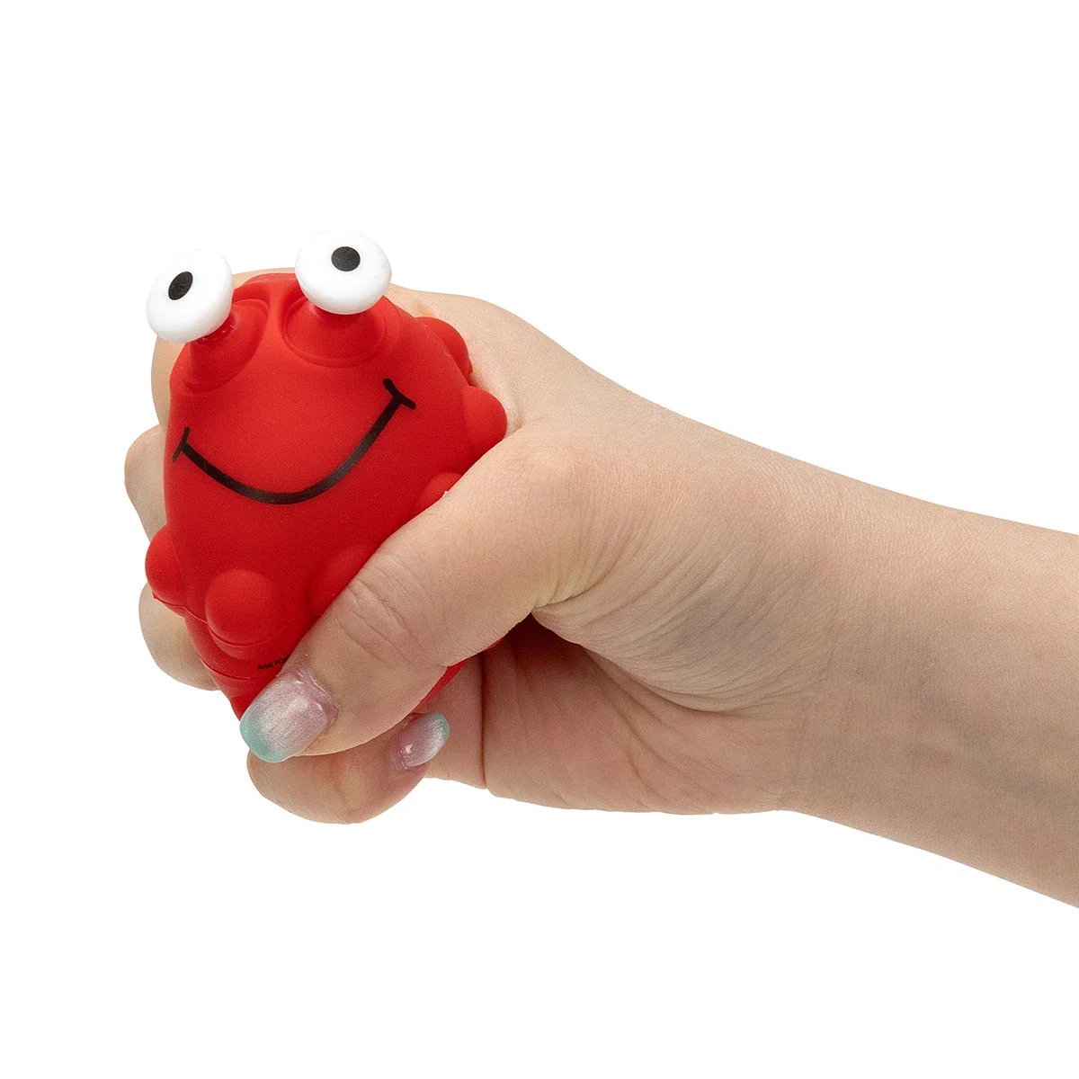 Side profile of the Eye-Popping Push Pop Ball showing the googly eye detail