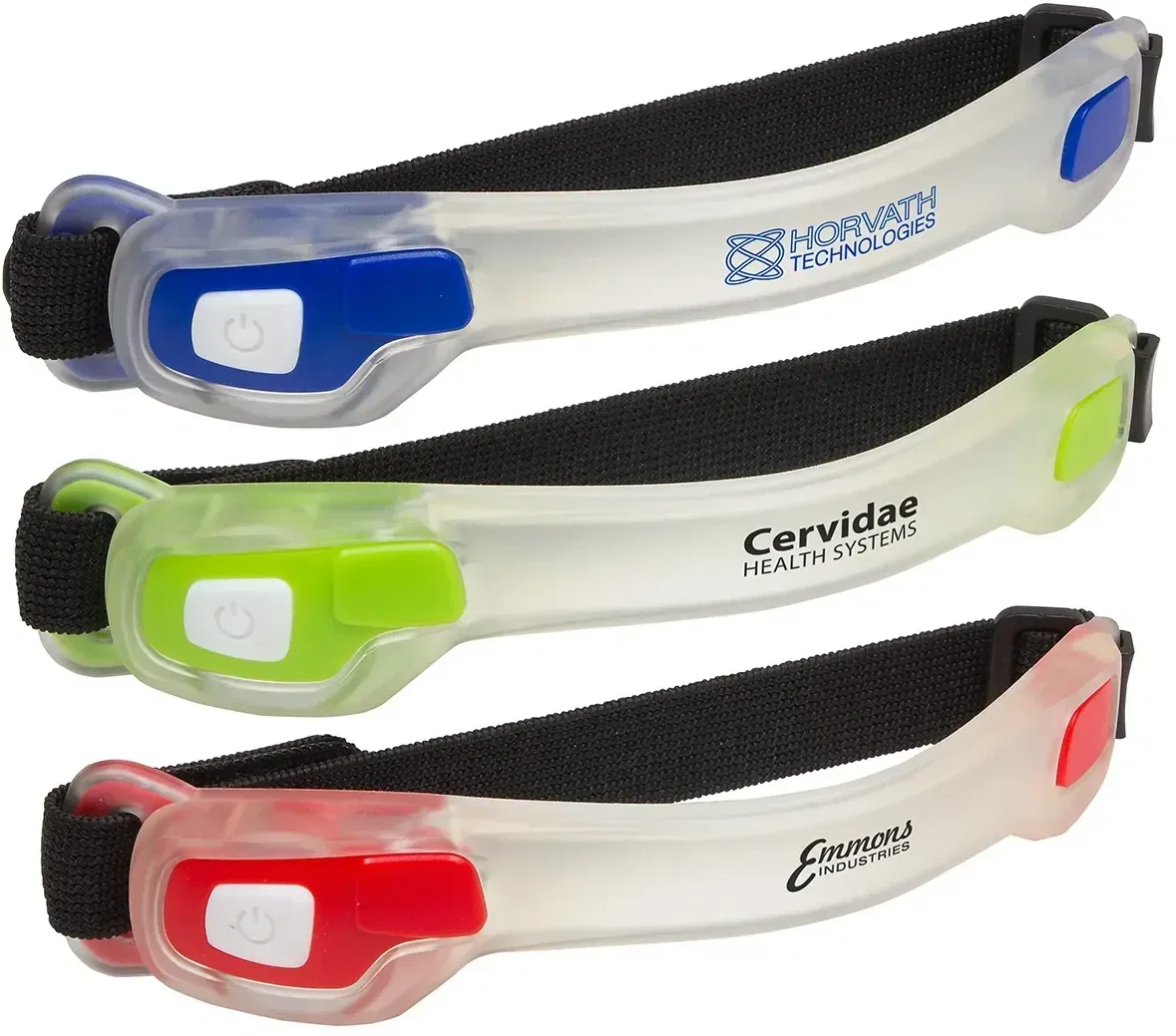 EZ See Wearable Strap Safety Light, custom branded LED safety light strapped on an arm