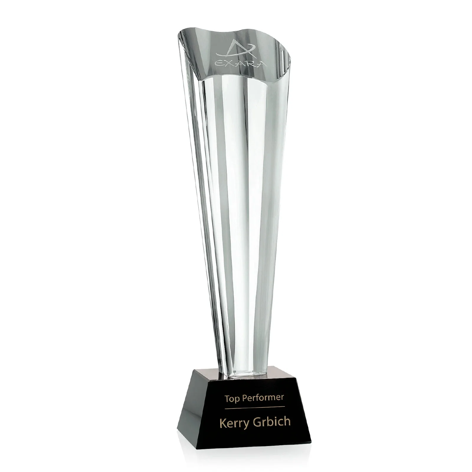 Custom Optical Crystal Award with Optional Colorfill Etch, awards for employee recognition