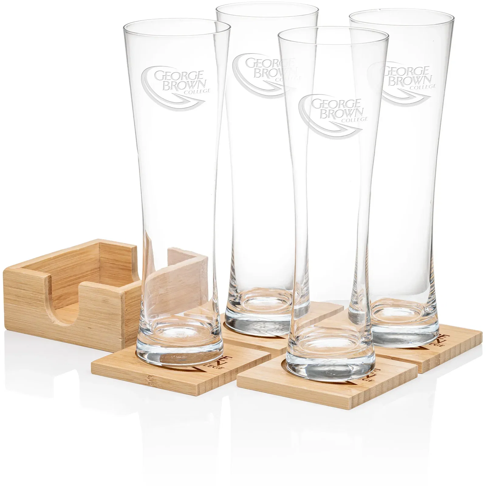 Fairfax Bamboo Coasters Set - Set of 4 — view 2