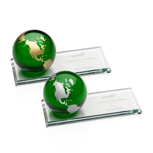 Optical Crystal Globe Award With Mix-and-Match Colors