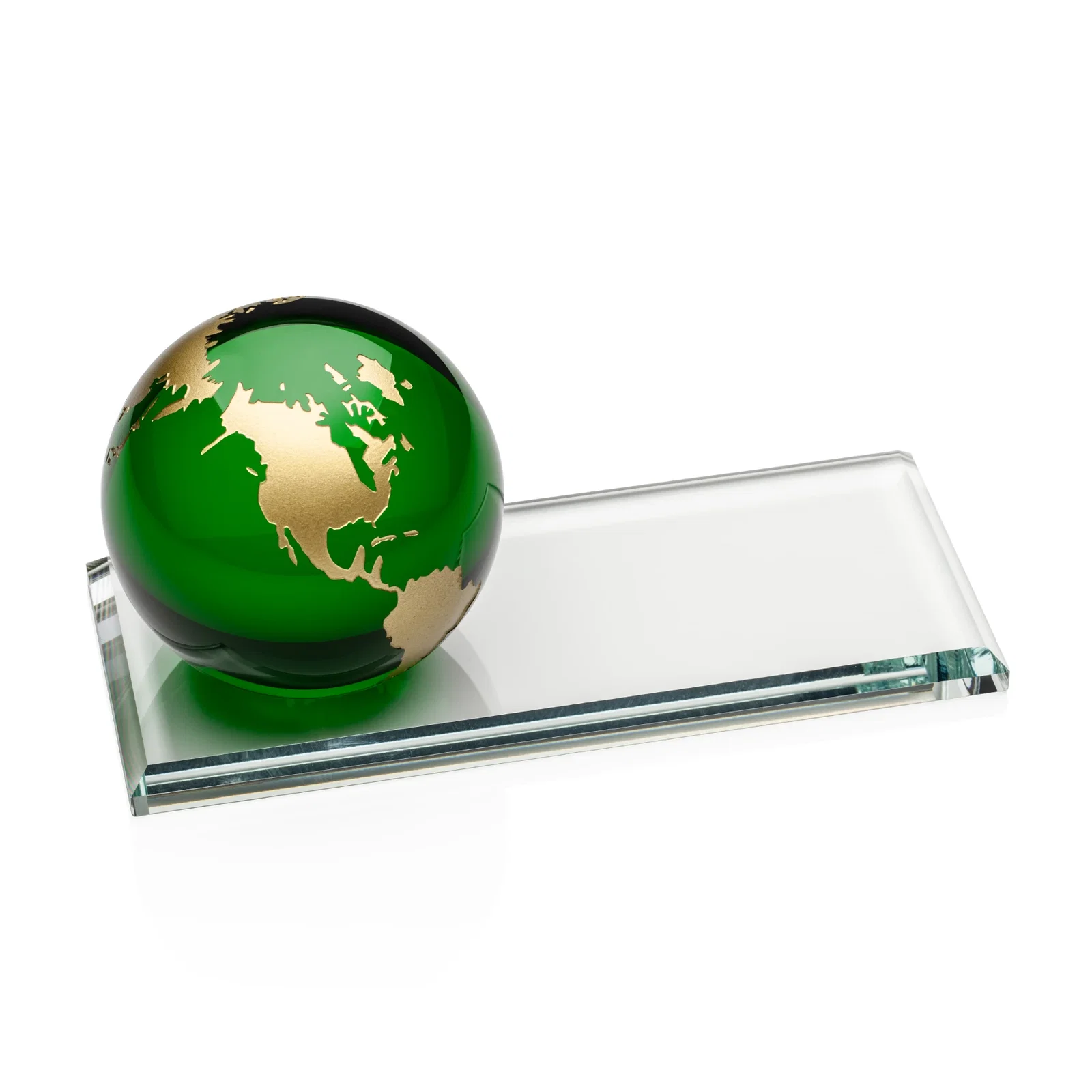 Custom Optical Crystal Globe Award With Mix-and-Match Colors, desk awards for volunteer appreciation