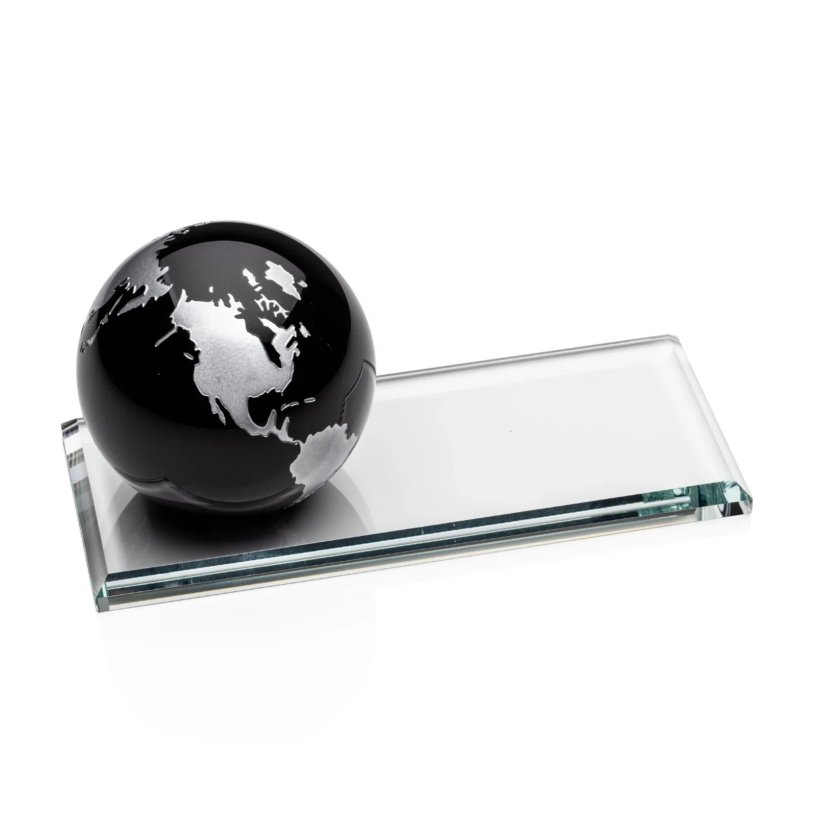 Personalized Optical Crystal Globe Award With Mix-and-Match Colors, desk awards for employee recognition