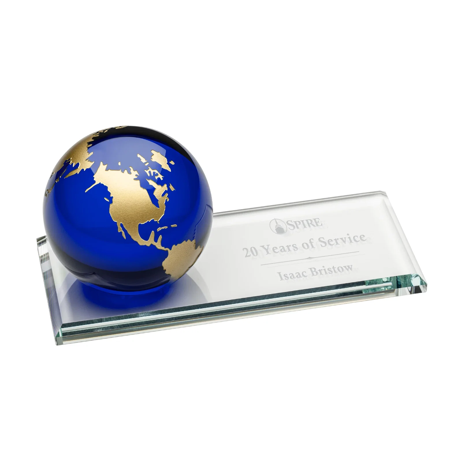 Custom Optical Crystal Globe Award With Mix-and-Match Colors, desk awards for graduation ceremonies