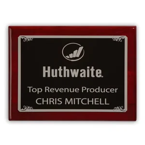 Fairfield Large Plaque Award, 12" x 9" x 0.75" Rosewood, Full-Color Imprint