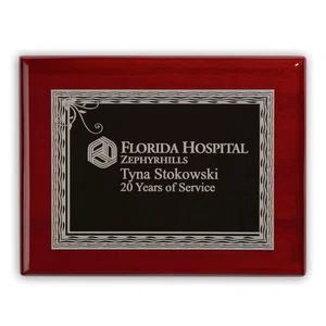 Fairfield Small Plaque Award, 9" x 7" x 0.75" Rosewood, Full-Color Imprint