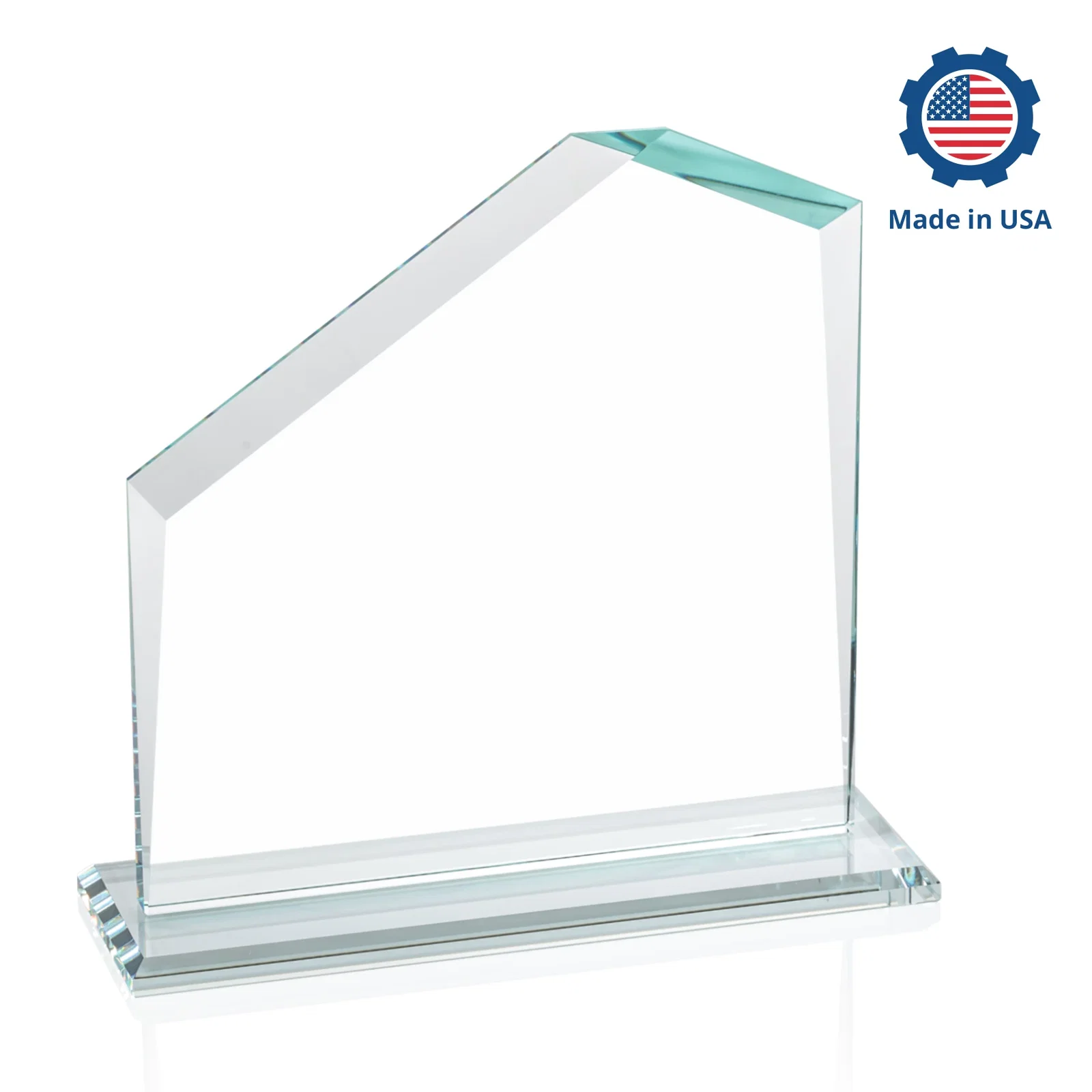 Personalized Starfire Crystal Real Estate Award with White Crystal Base, with your logo for employee recognition