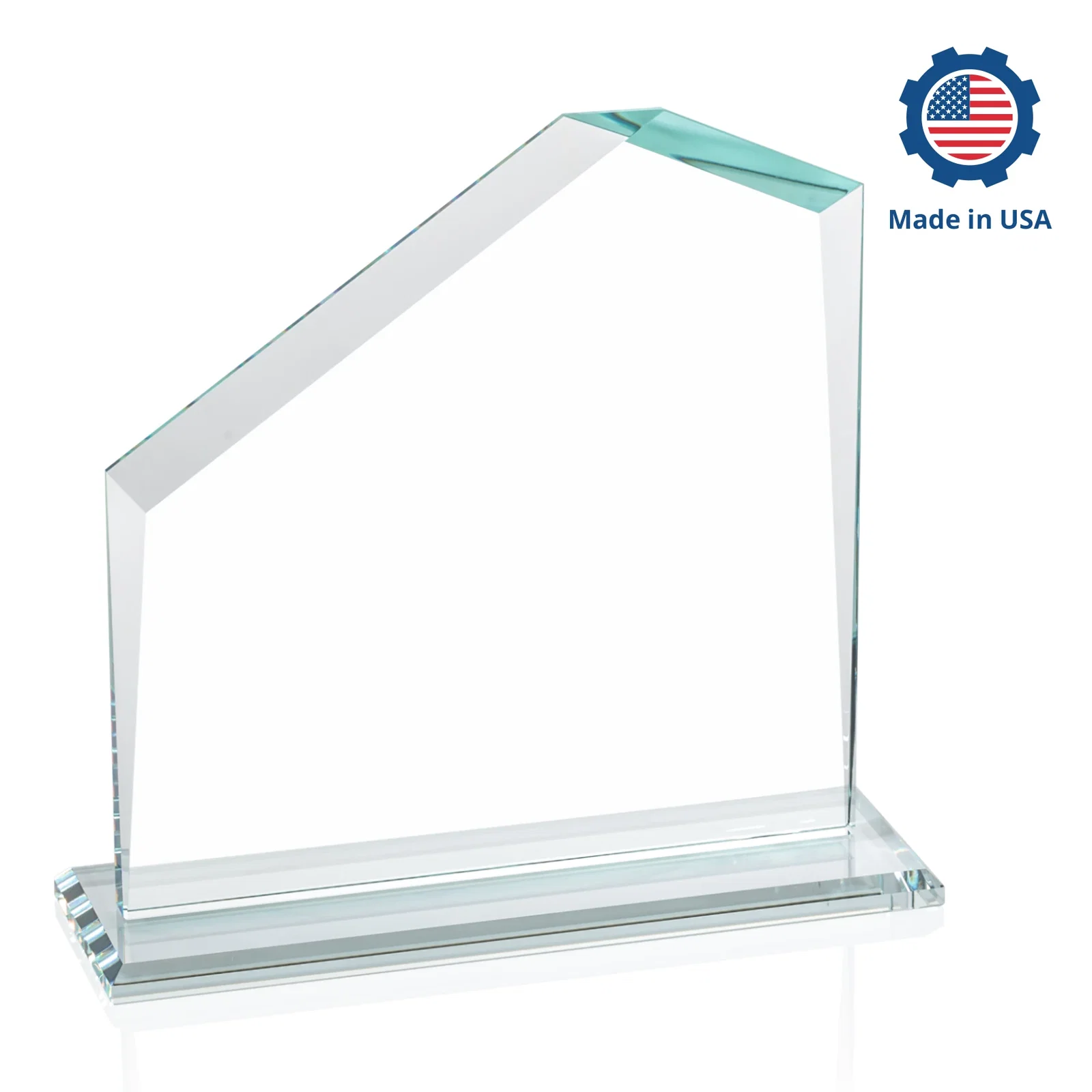 Personalized Starfire Crystal Real Estate Award with White Crystal Base, with your logo for corporate award ceremonies