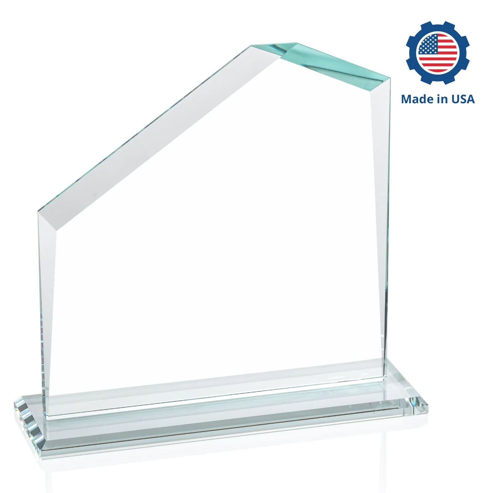 Personalized Starfire Crystal Real Estate Award with White Crystal Base, with your logo for service anniversary gifts