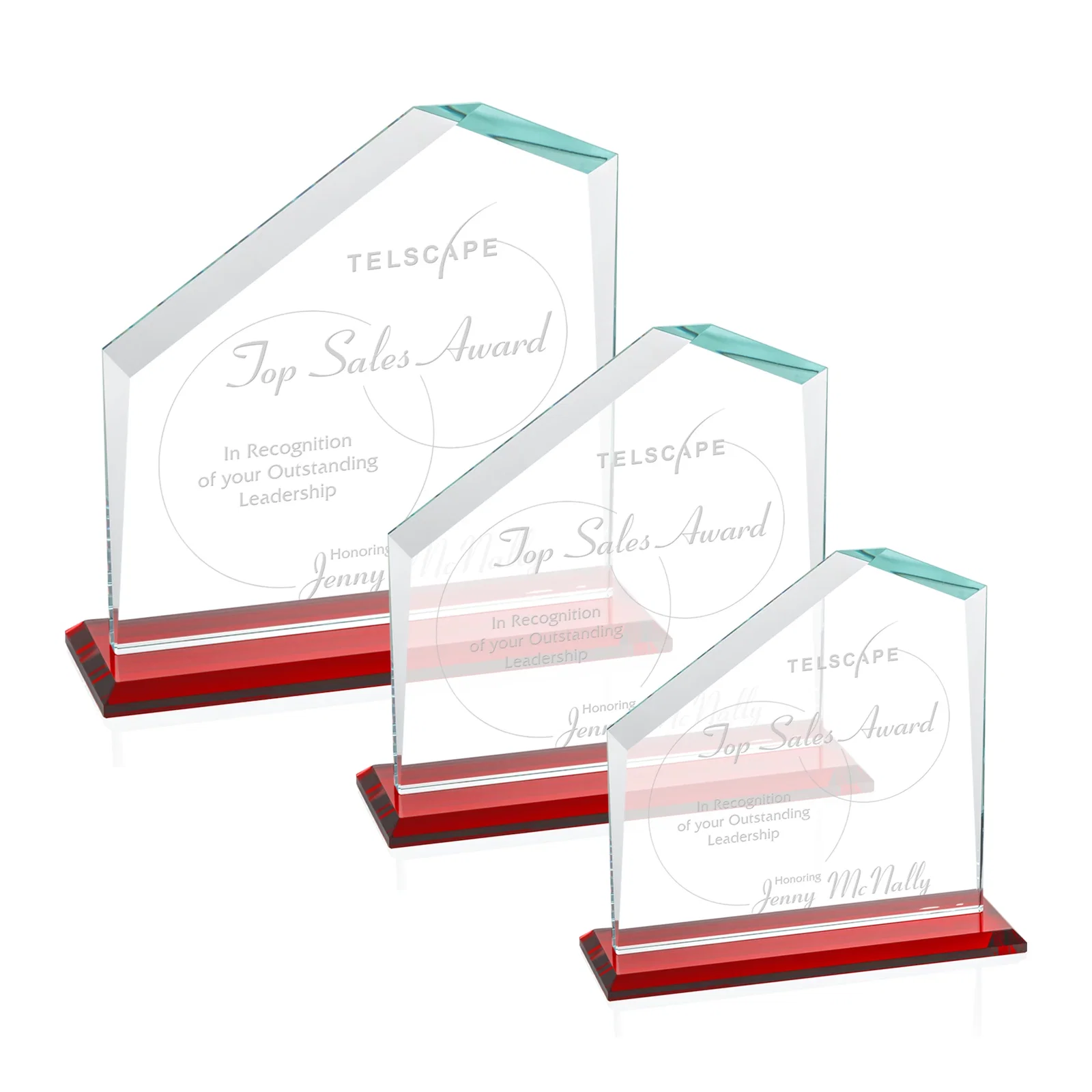 Promotional Starfire Crystal Real Estate Award with White Crystal Base for employee recognition