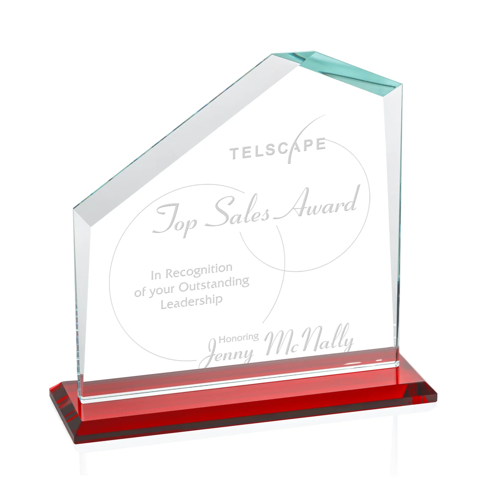 Promotional Starfire Crystal Real Estate Award with White Crystal Base for corporate award ceremonies