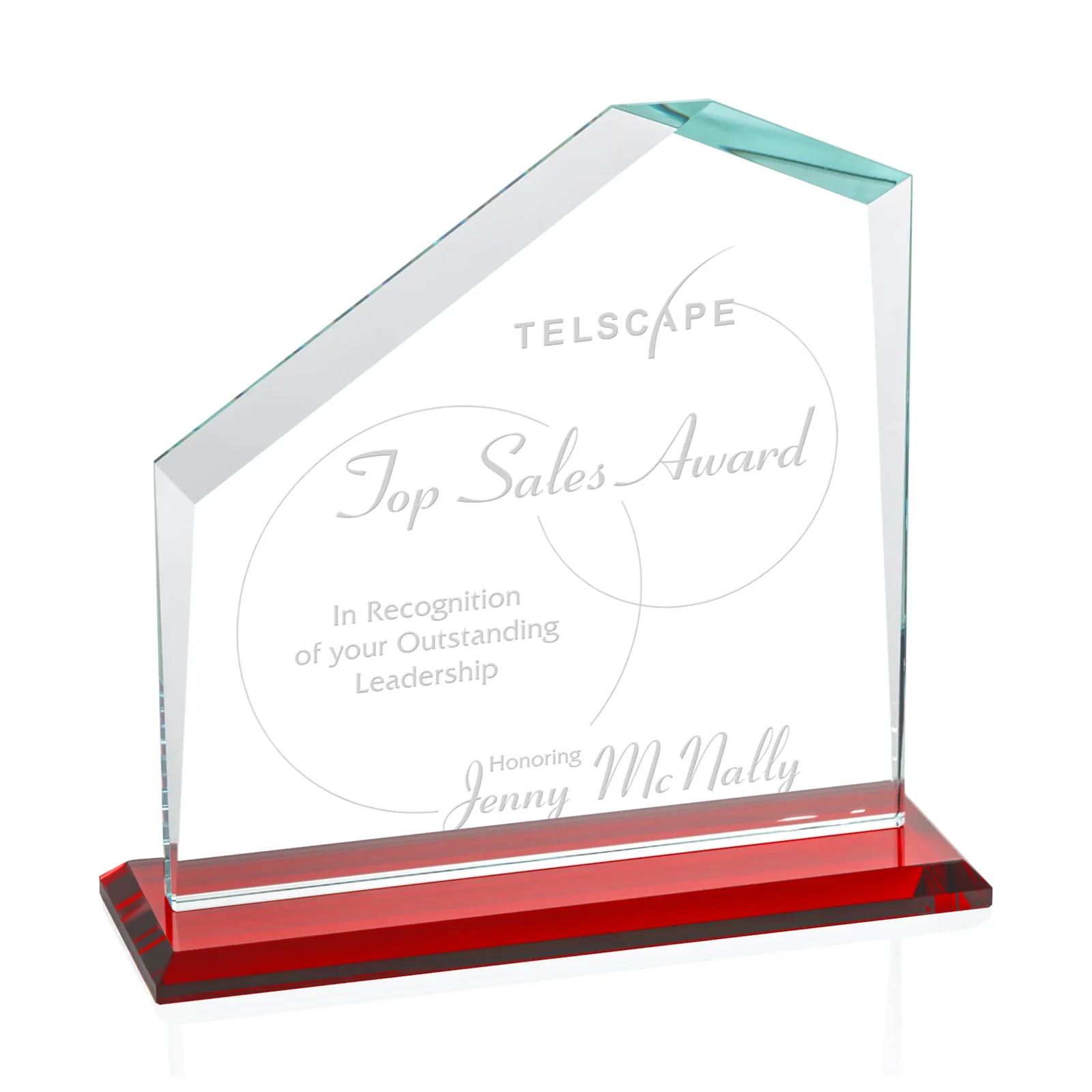 Promotional Starfire Crystal Real Estate Award with White Crystal Base for service anniversary gifts