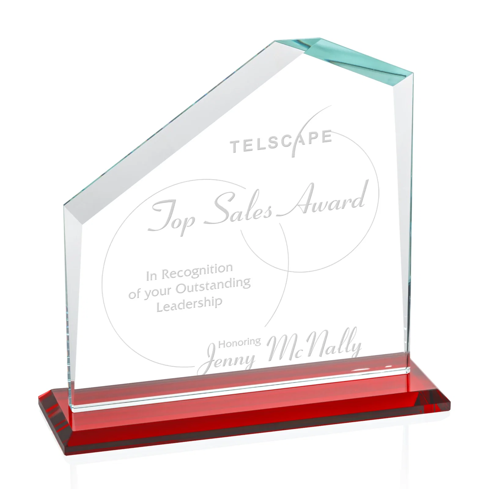 Promotional Starfire Crystal Real Estate Award with White Crystal Base for sales achievement awards