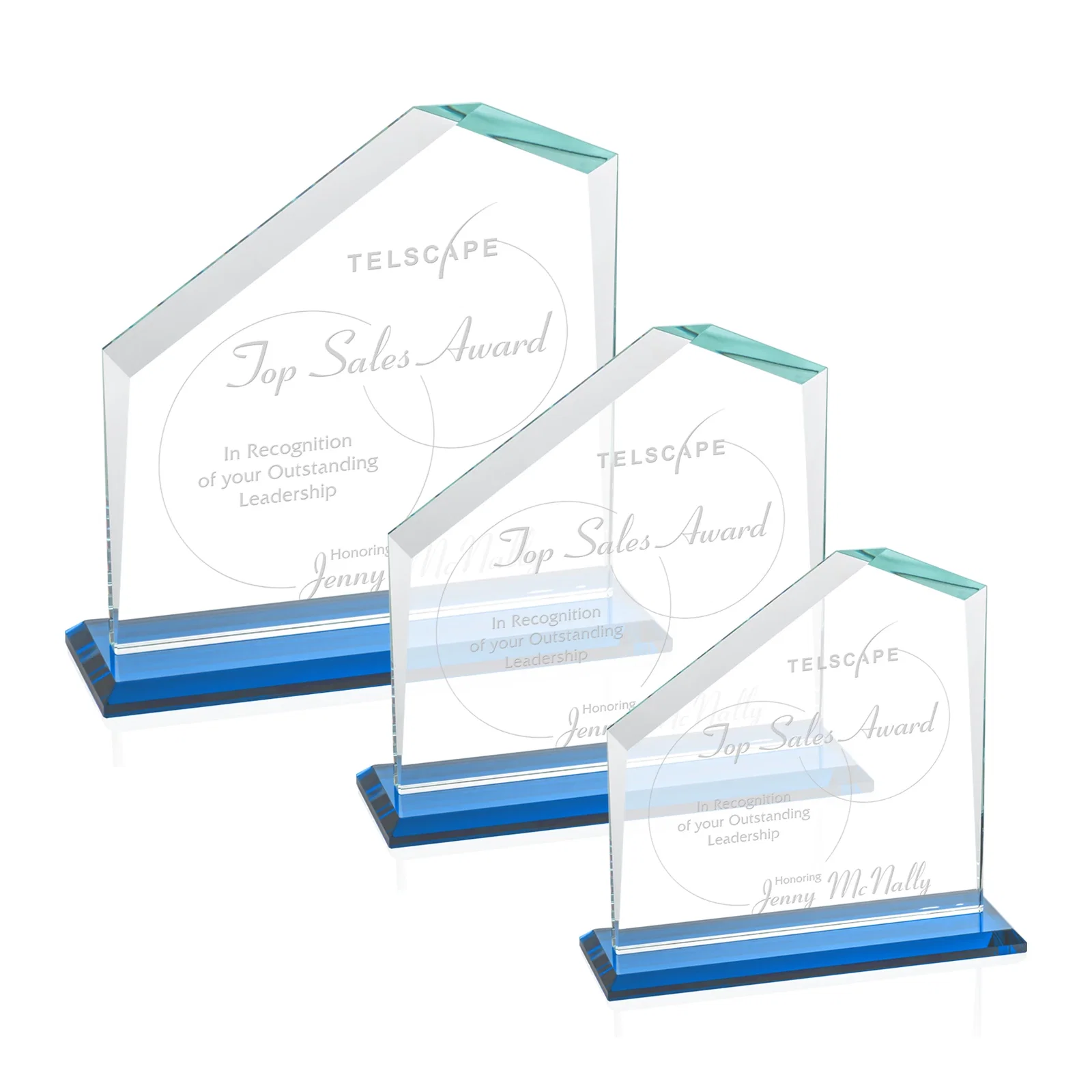 Promotional Starfire Crystal Real Estate Award with White Crystal Base for retirement presentations