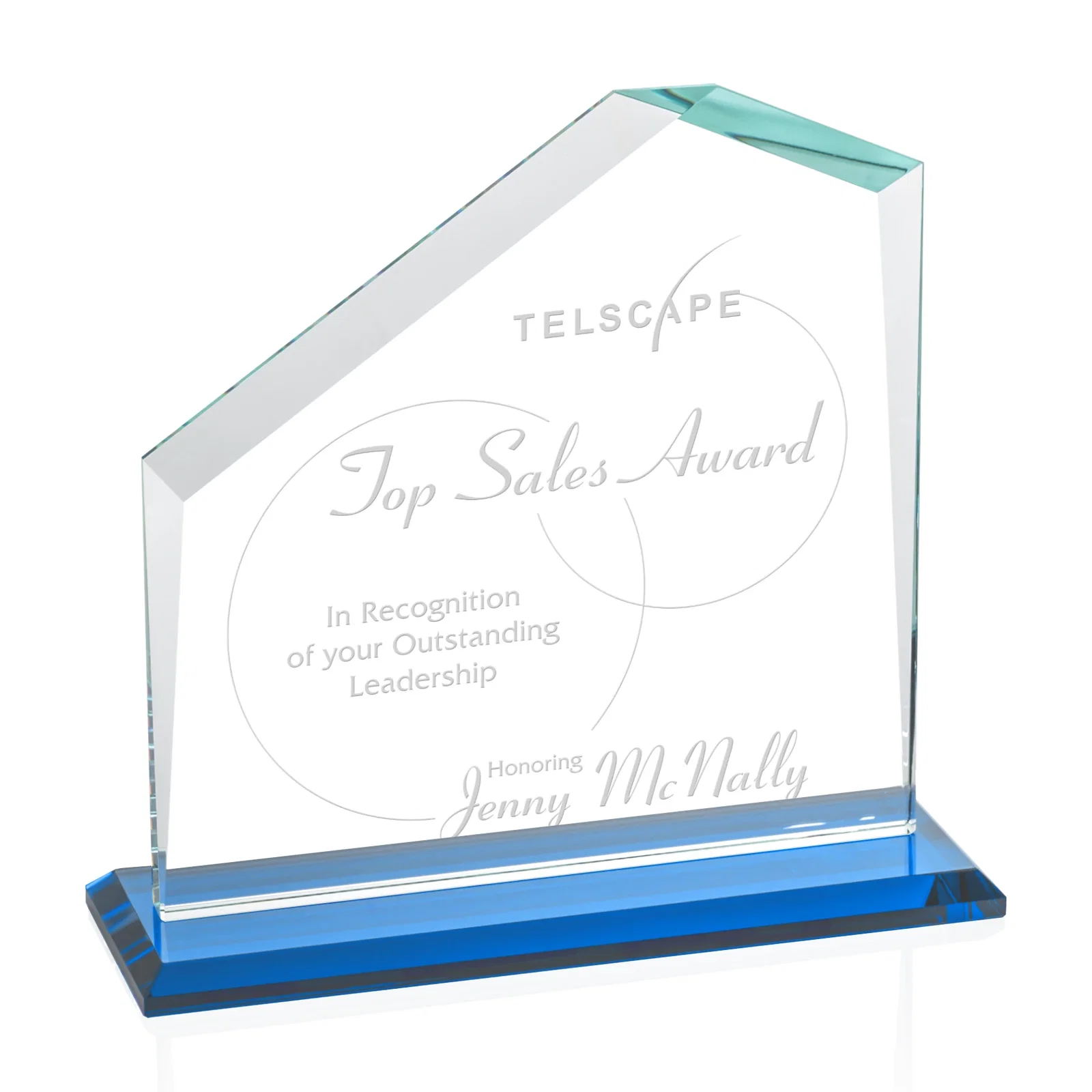 Promotional Starfire Crystal Real Estate Award with White Crystal Base for graduation ceremonies