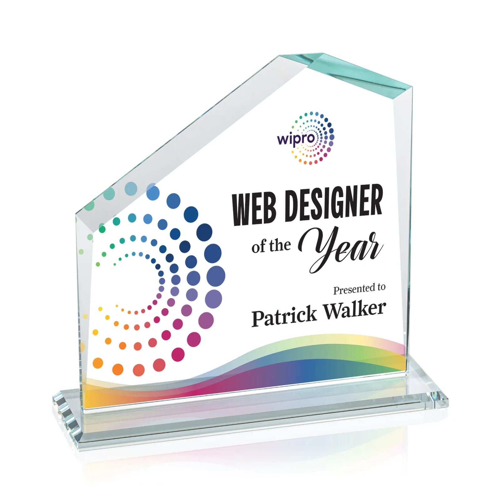 Promotional Starfire Crystal Real Estate Award with White Crystal Base for volunteer appreciation