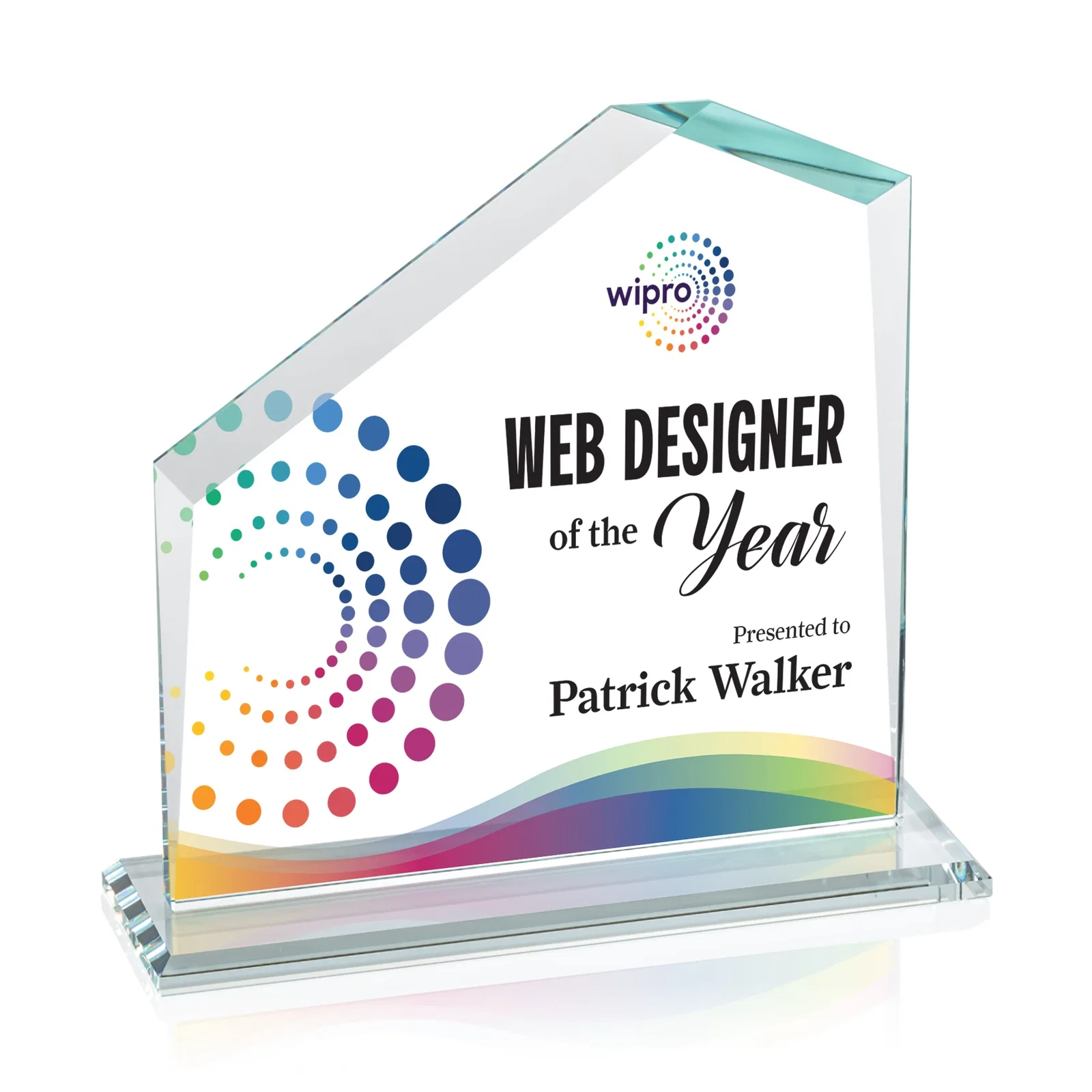 Promotional Starfire Crystal Real Estate Award with White Crystal Base for dealer and partner awards