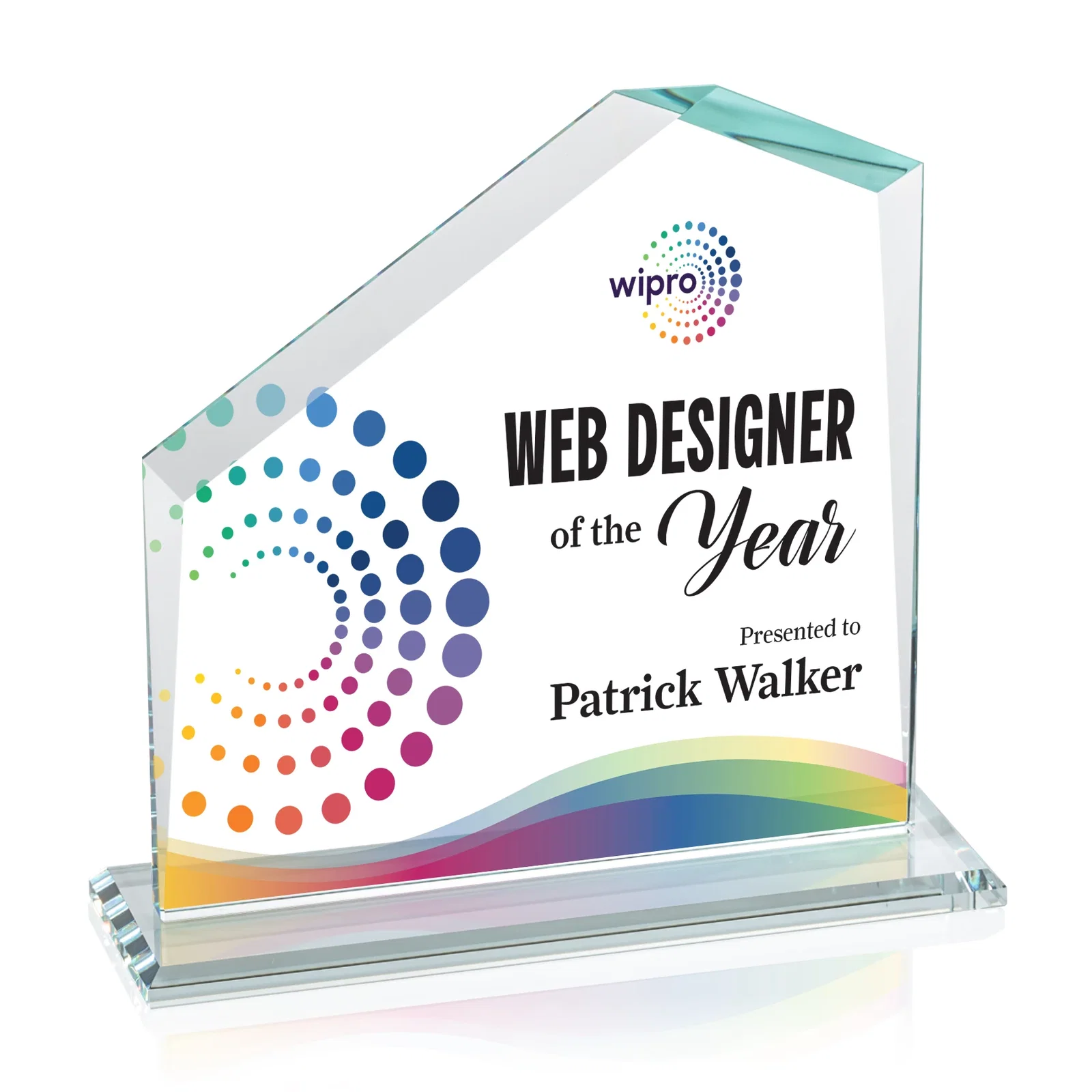 Promotional Starfire Crystal Real Estate Award with White Crystal Base for company anniversary events