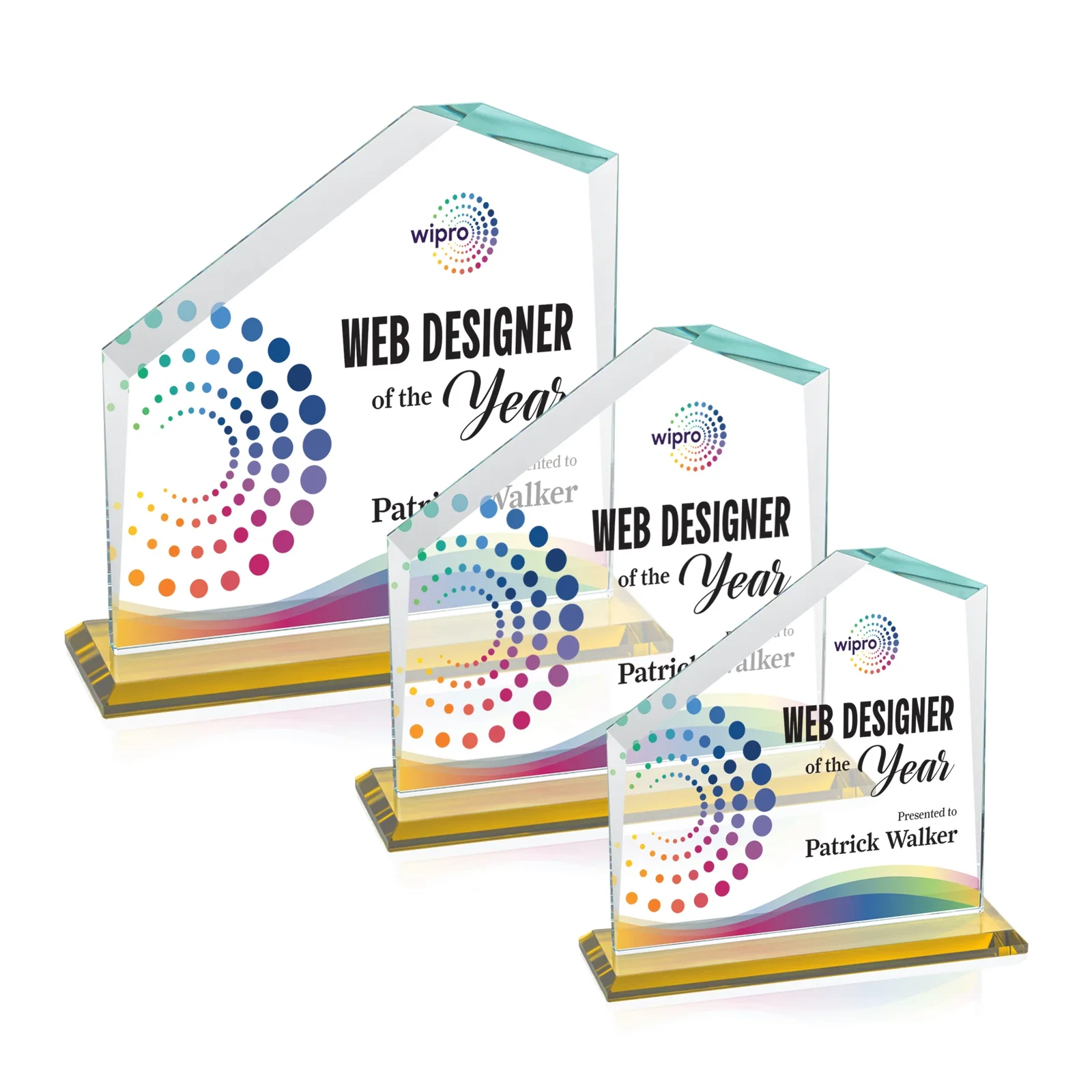 Branded Starfire Crystal Real Estate Award with White Crystal Base for employee recognition