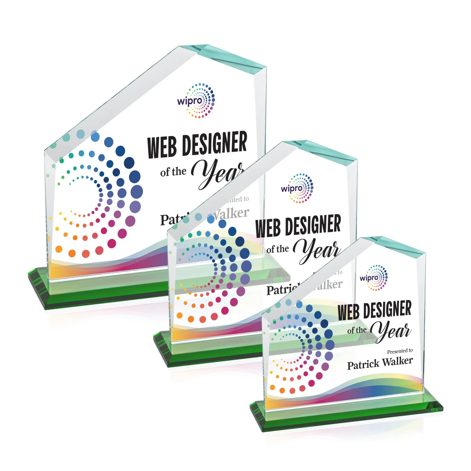 Branded Starfire Crystal Real Estate Award with White Crystal Base for retirement presentations