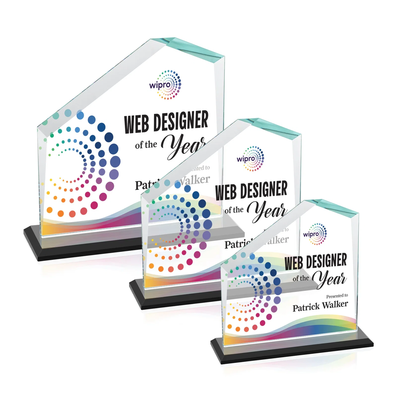 Branded Starfire Crystal Real Estate Award with White Crystal Base for safety achievement programs