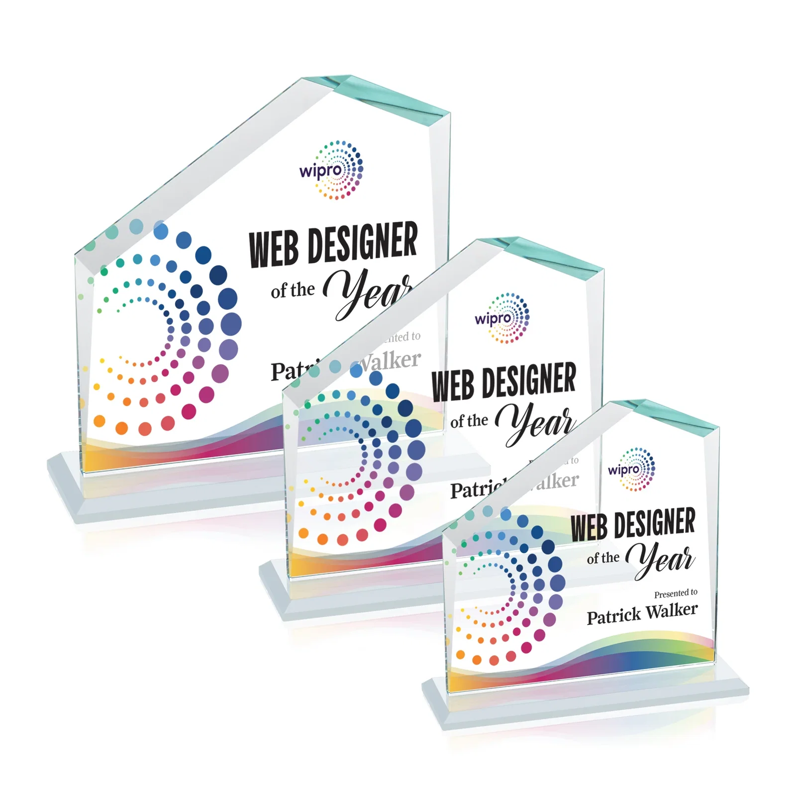 Customized Starfire Crystal Real Estate Award with White Crystal Base for employee recognition