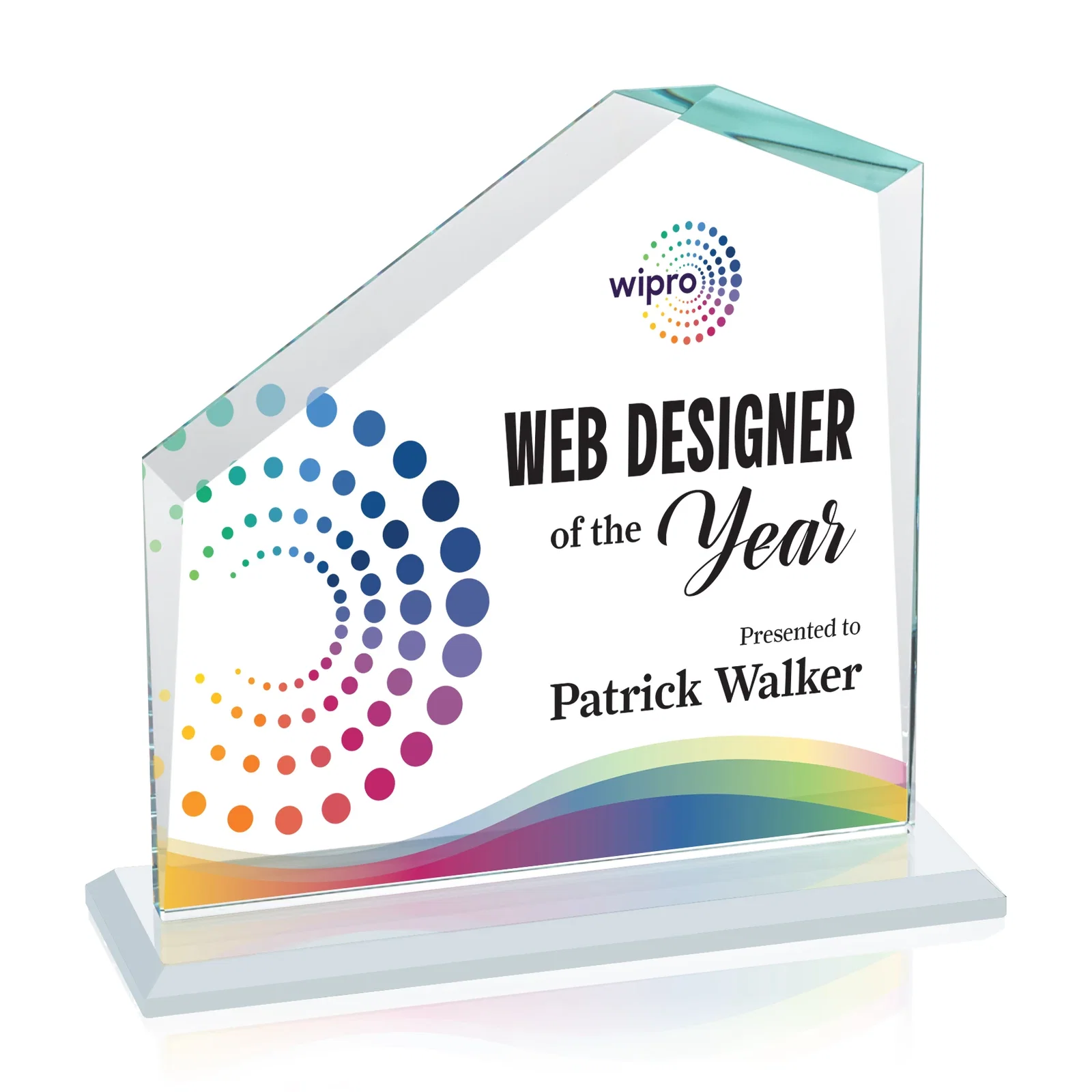 Customized Starfire Crystal Real Estate Award with White Crystal Base for sales achievement awards