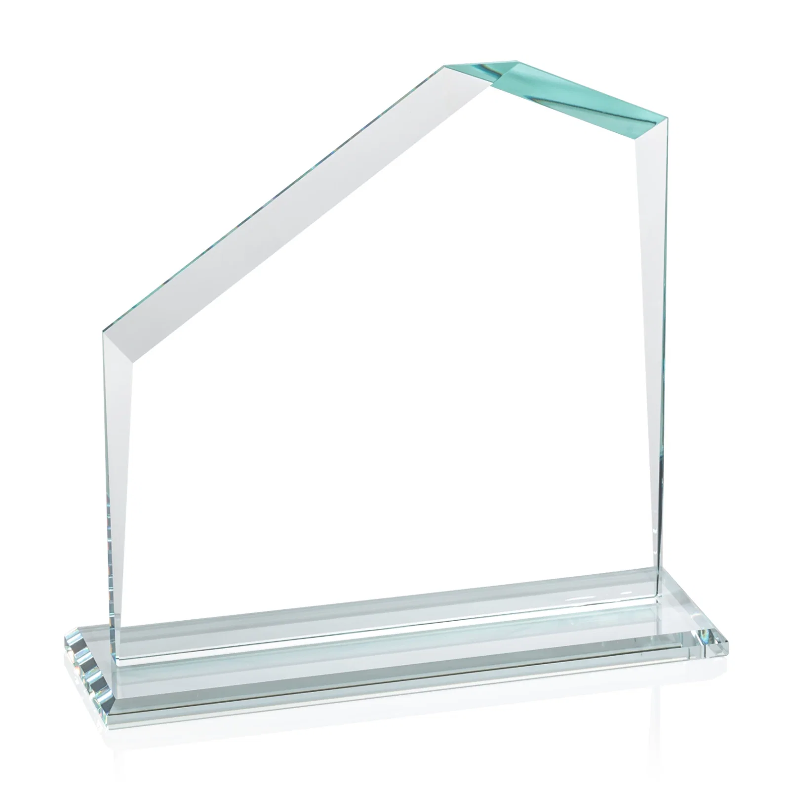 Custom engraved Starfire Crystal Real Estate Award with White Crystal Base for safety achievement programs