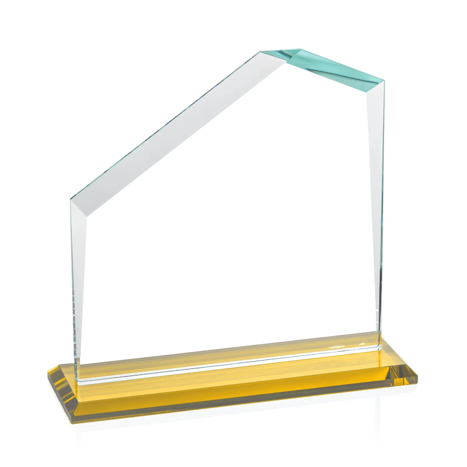 Custom engraved Starfire Crystal Real Estate Award with White Crystal Base for volunteer appreciation