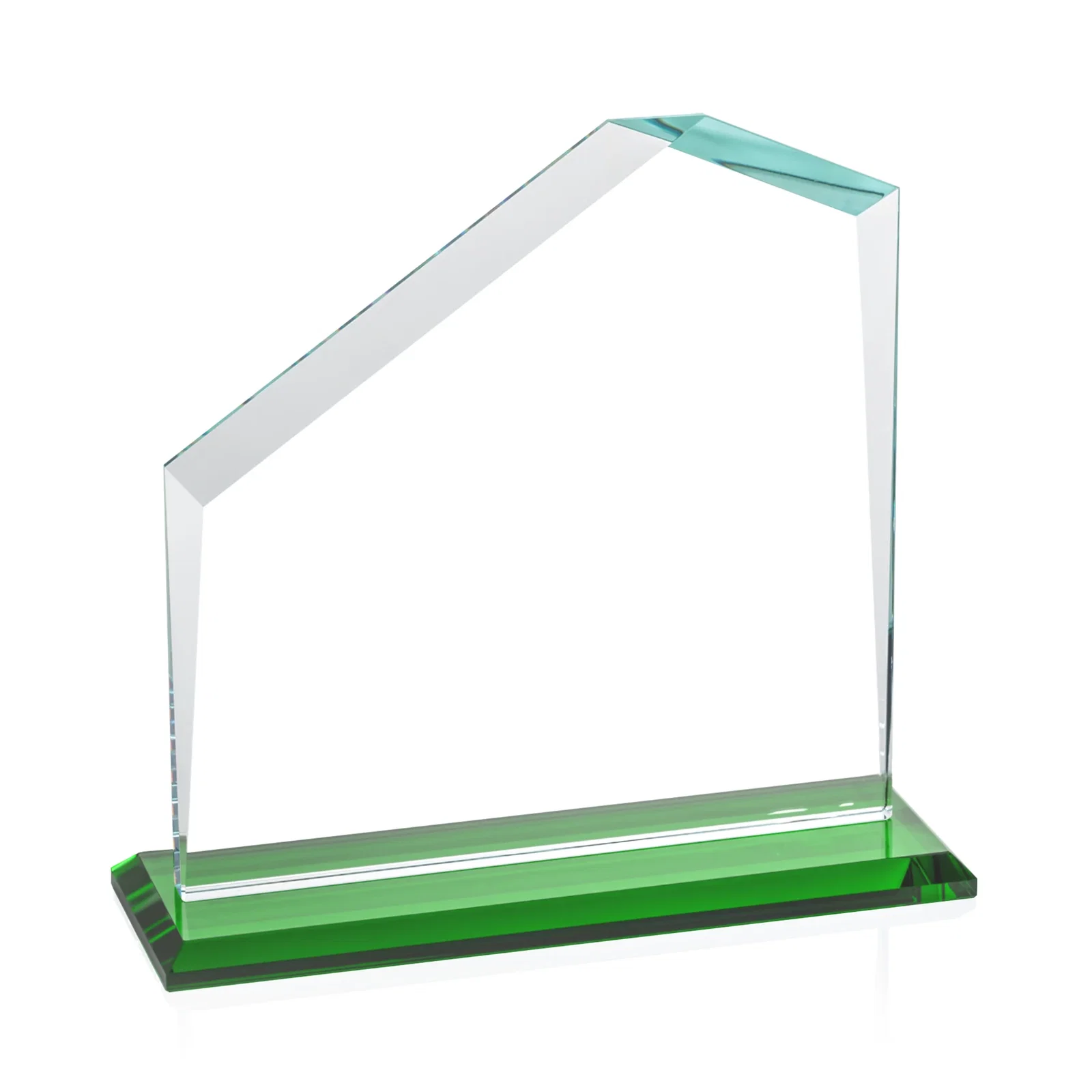 Custom Starfire Crystal Real Estate Award with White Crystal Base, with your logo for employee recognition