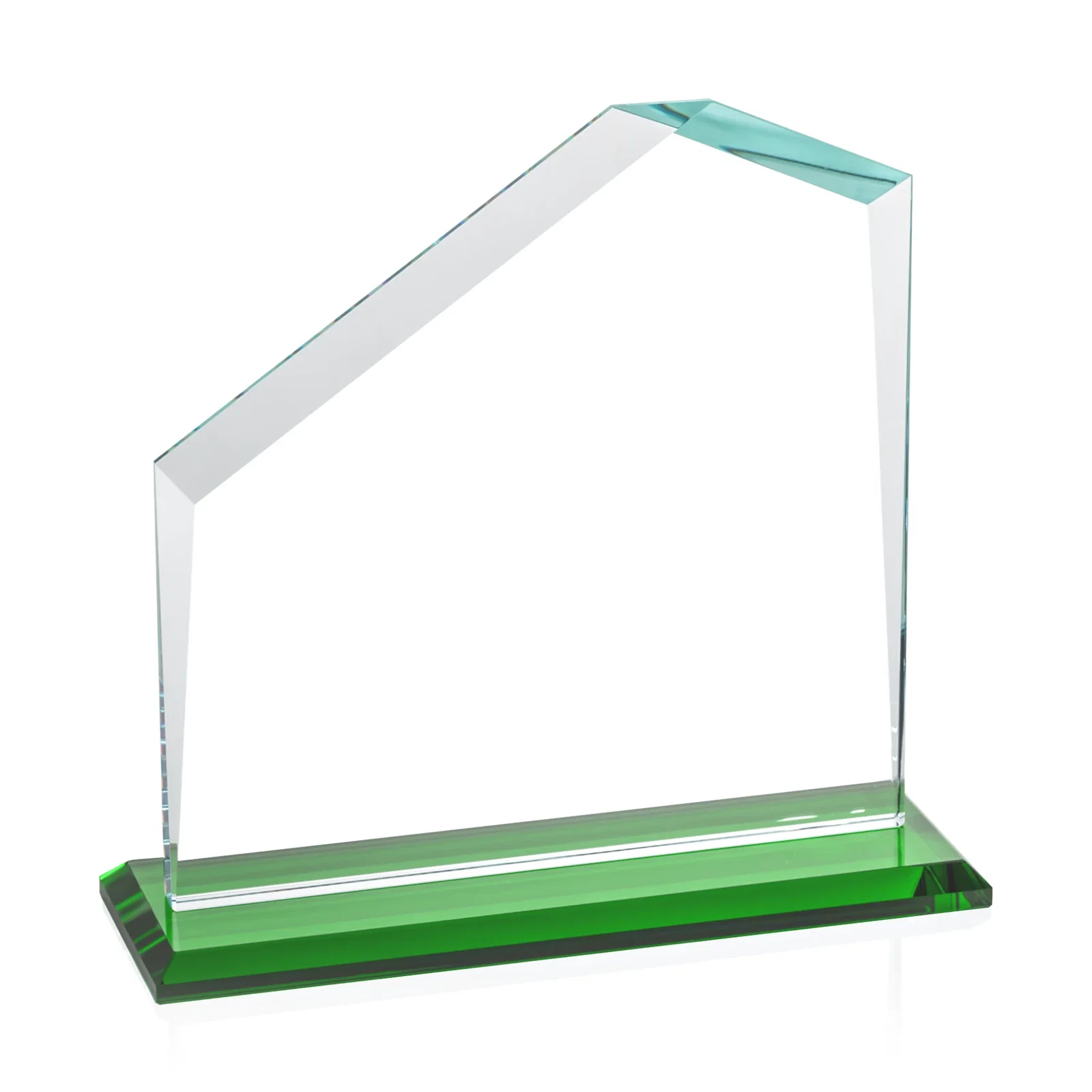 Custom Starfire Crystal Real Estate Award with White Crystal Base, with your logo for corporate award ceremonies